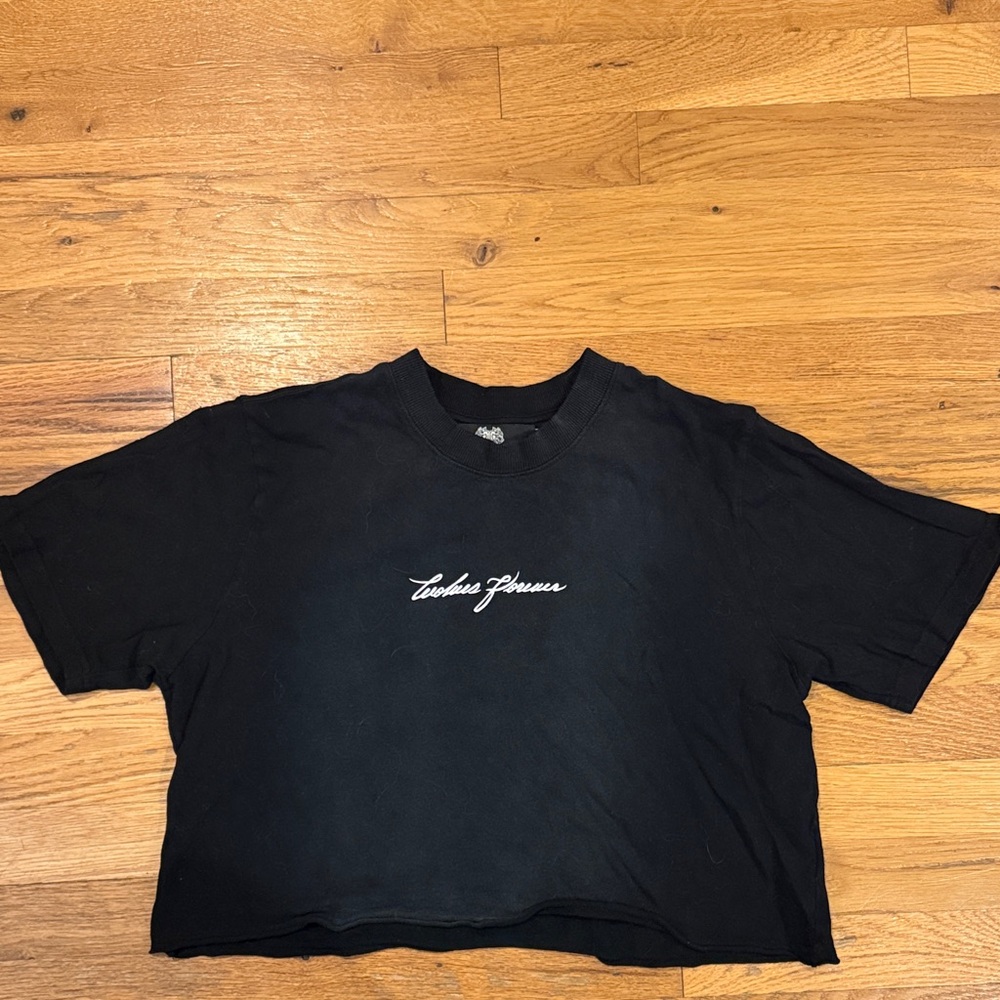 Darc Sport Black Cropped T-Shirt with White Logo